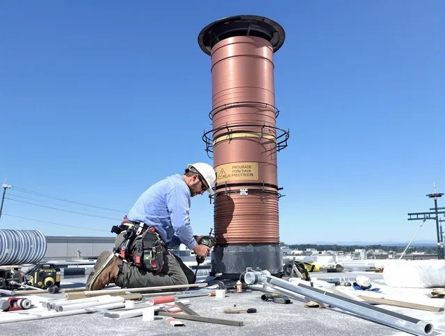 Installed chimney liner by Ravenna Chimney Sweep in Ravenna, OH
