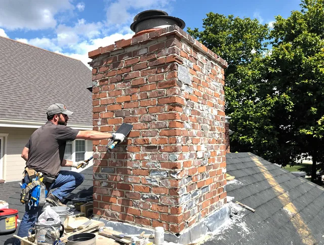 Completed chimney rebuild by Ravenna Chimney Sweep in Ravenna, OH