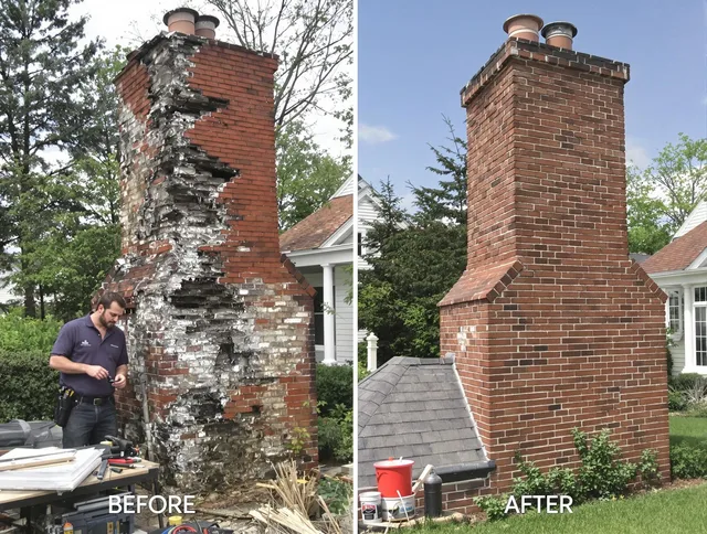 Ravenna Chimney Sweep performing a full chimney restoration in Ravenna, OH