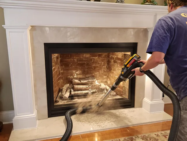 Fireplace cleaning performed by Ravenna Chimney Sweep in Ravenna, OH