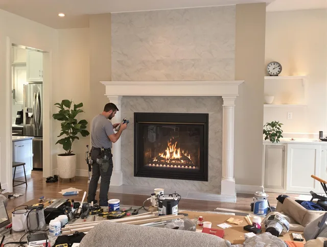 Newly installed fireplace by Ravenna Chimney Sweep in Ravenna, OH